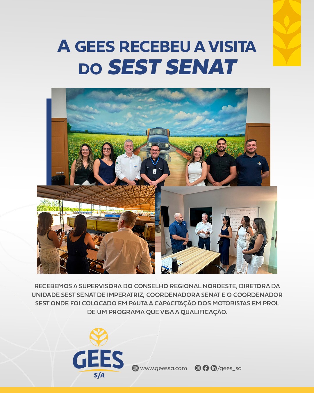 A GEES RECEBEU A VISITA DO SEST SENAT