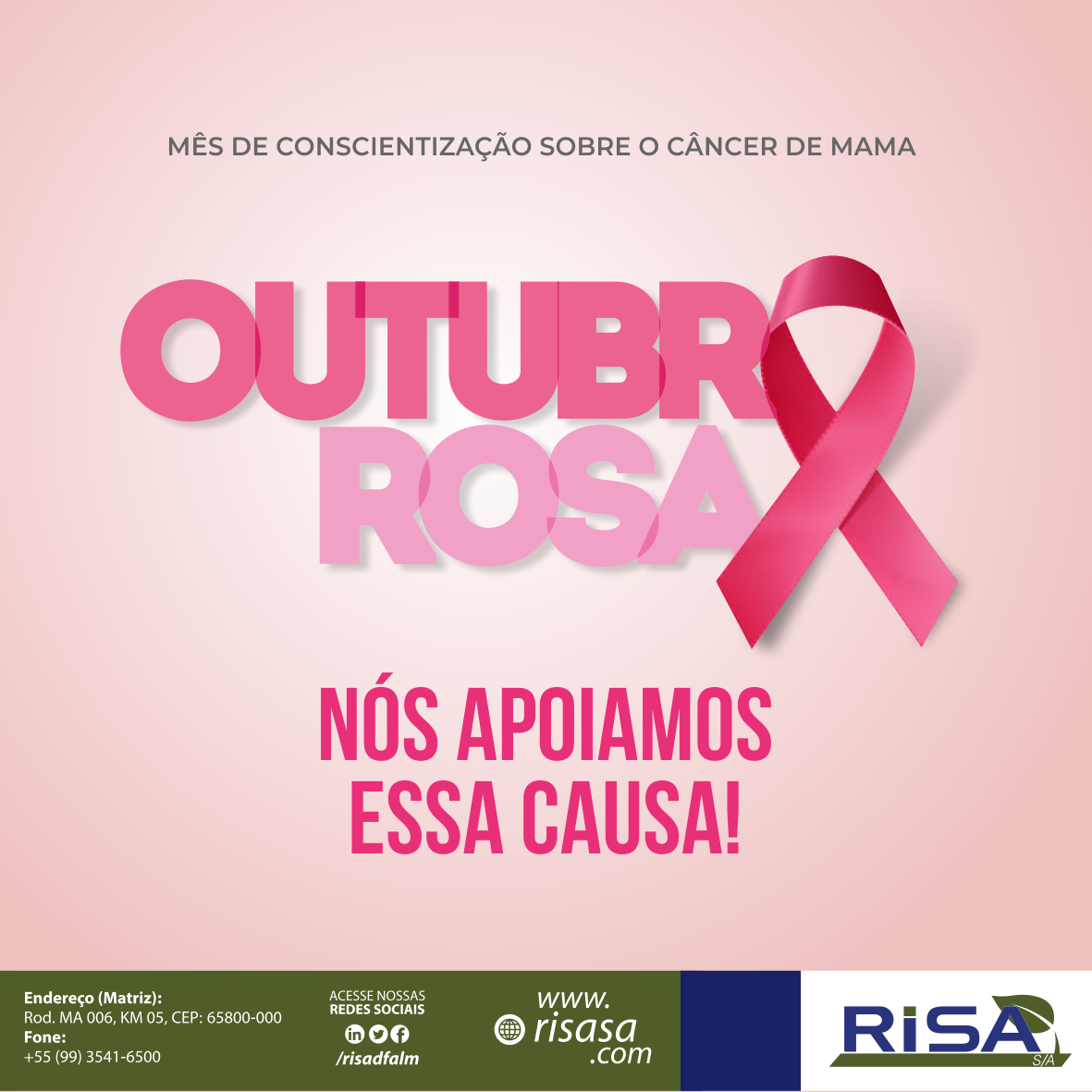 A RISA SA PROMOVEU UM MOMENTO ESPECIAL PARA FALAR DE PREVENÇÃO AO CÂNCER DE MAMA