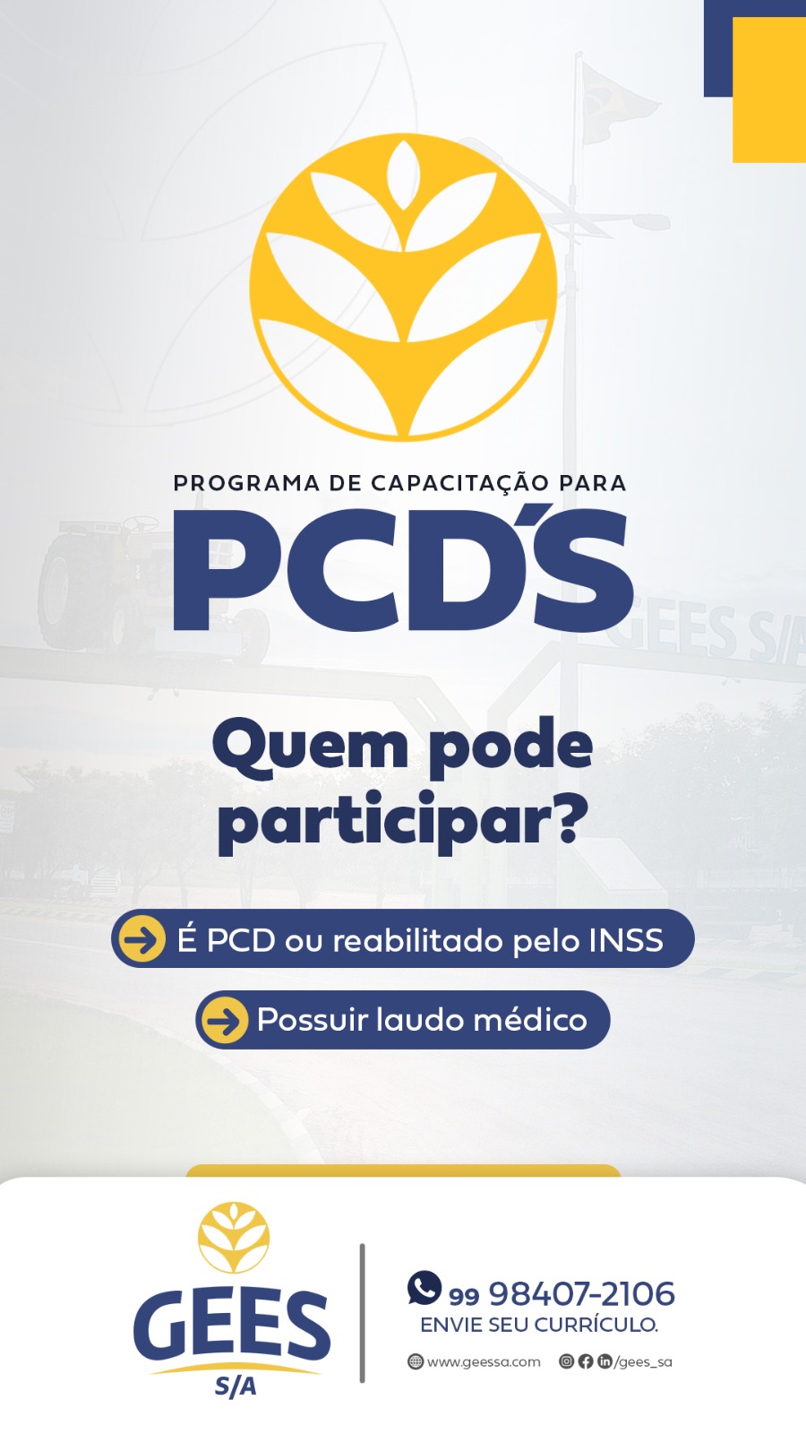 Construindo um Futuro Inclusivo: Cadastre-se no Banco de Talentos da GEES S/A