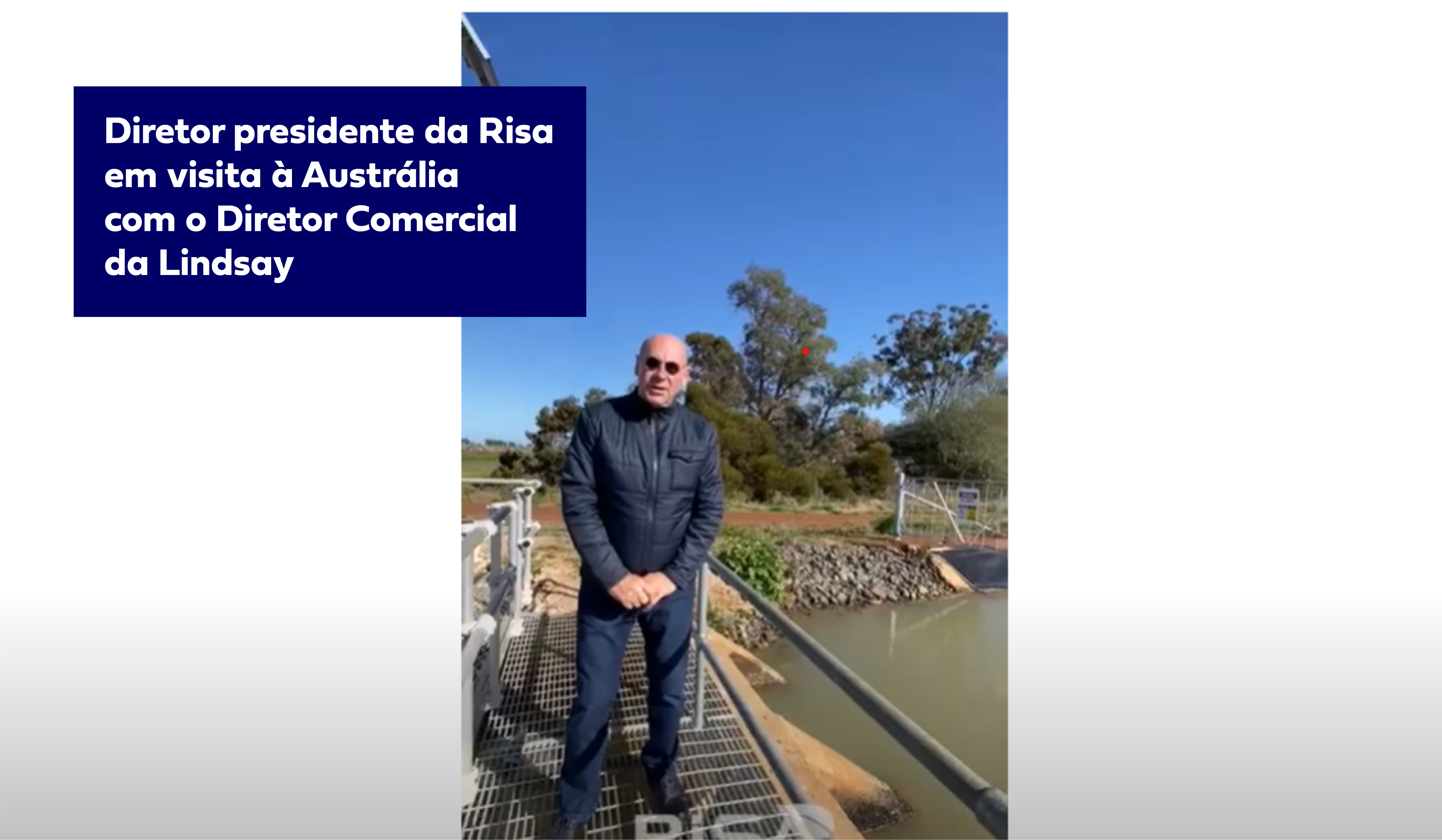 Diretor presidente da Risa em visita à Austrália com o Diretor Comercial da Lindsay